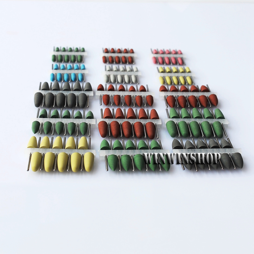 Colorful Dental SILICONE Polishers Resin Base Acrylic Polishing Burs 150Pcs