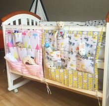 Baby Cot Bed Hanging Storage Bag ,Crib Organizer 60*50cm Toy Diaper Pocket for Crib Bedding Set Free Shipping