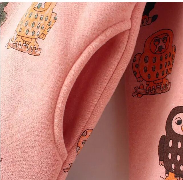 2015 autumn Korean stylish women\'s Owls printing zipper hooded long-sleeved sweatershirts girls new fashionable coat branded free shipping (6)