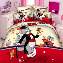 home textile,popular tom jerry boys twin/single size bedding set of 2/3pcs duvet cover bed sheet pillow case bed linen set