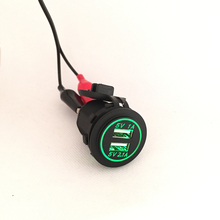 DIY 12V – 24V Dual USB Car Charger Socket Power Outlet 1A & 2.1A for Ipad Iphone Car Boat Marine Mobile Blue LED Light