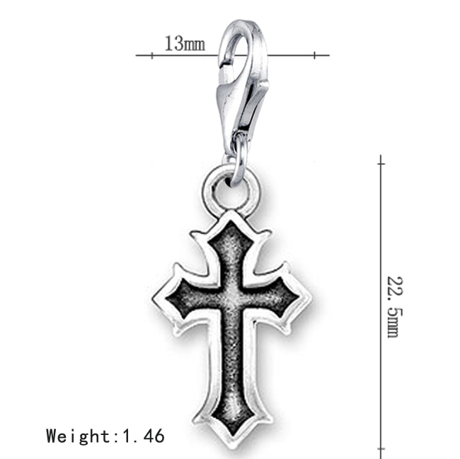 Clasp jewelry Tibetan Lobster cross  Zinc making for Silver alloy For Cross charms Jewelry.jpg Charms