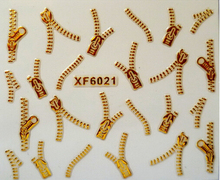 sticker on nails 3D gold nail stickers cut cat butterfly zip love design beauty nail art