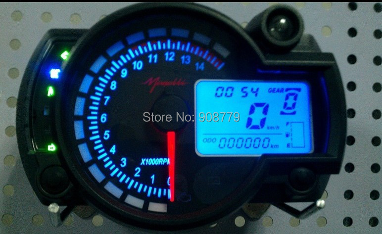 Регулируемая мотоцикла цифровой спидометр цифровой жк пробег красный / синий подсветка MPH / KPH SH-025 универсальный для всех мотоциклов