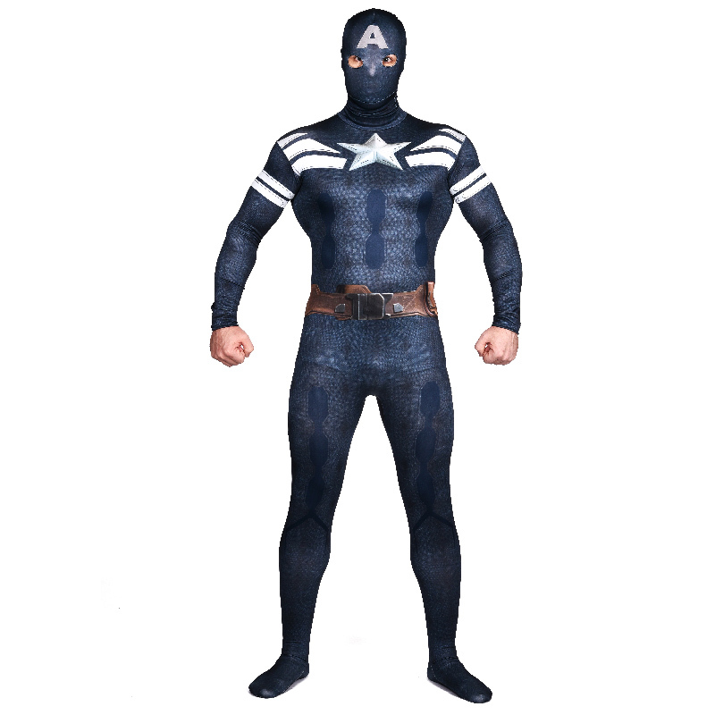 Adult Captain America Costume Superhero Lycra Spandex Nd Skin Zentai