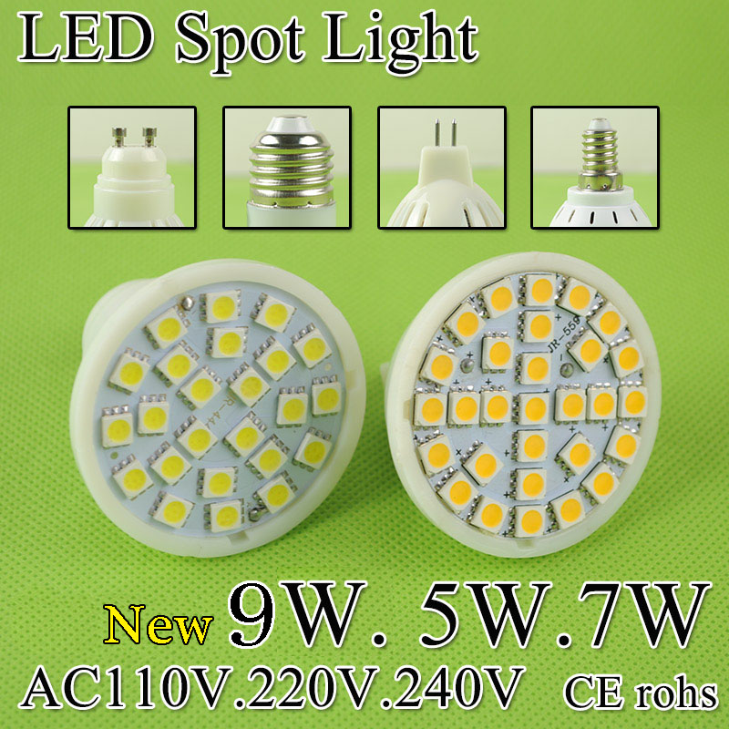 A Bright MR16 LED Lamp LED Spotlight 5W 7W 9W Bombillas E27 E14 GU10 GU5 3