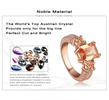 Beautiful Ring Rectangle Zircon Cutting Ring 18K Rose Gold Platinum Plated Women Rings Fashion Jewelry Wholesale