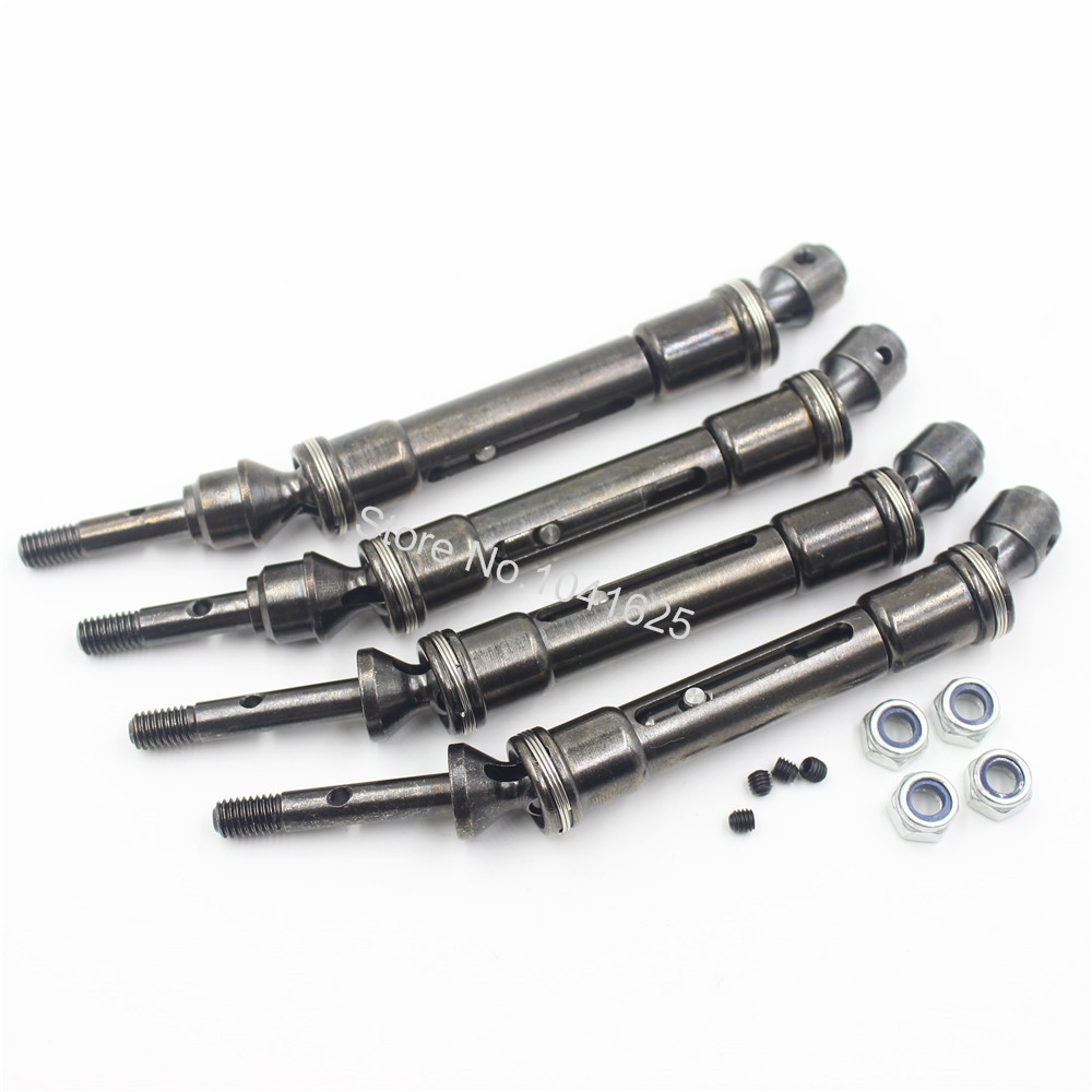 CVD Steel Front & Rear Driveshaft Assembly Heavy Duty For Traxxas 1/10 Slash 4x4 Stampede VXL Replace 6851R 6851X 6852R 6852X