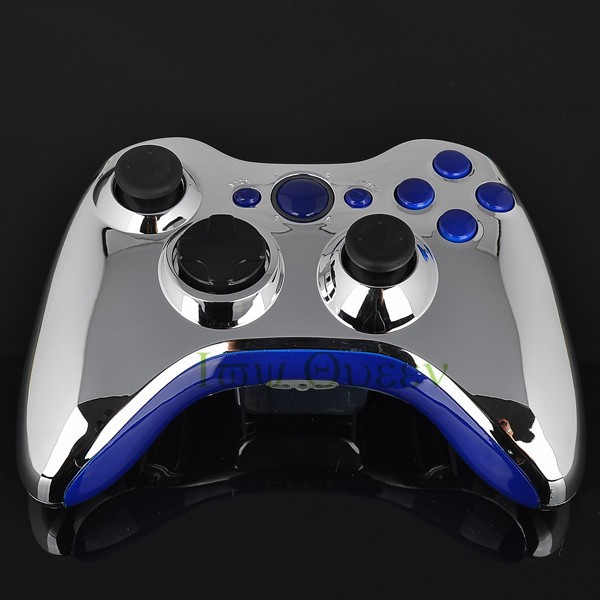 FOR xbox 360 controller chrome silver shell06