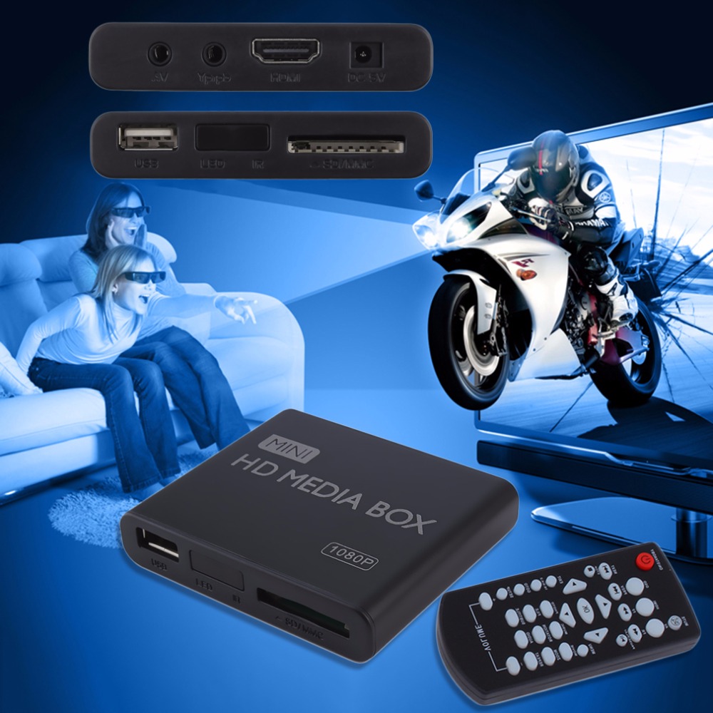 In stock! Mini Full 1080p HD Media Player Box MPEG/MKV/H.264 HDMI AV USB + Remote EU plug Newest