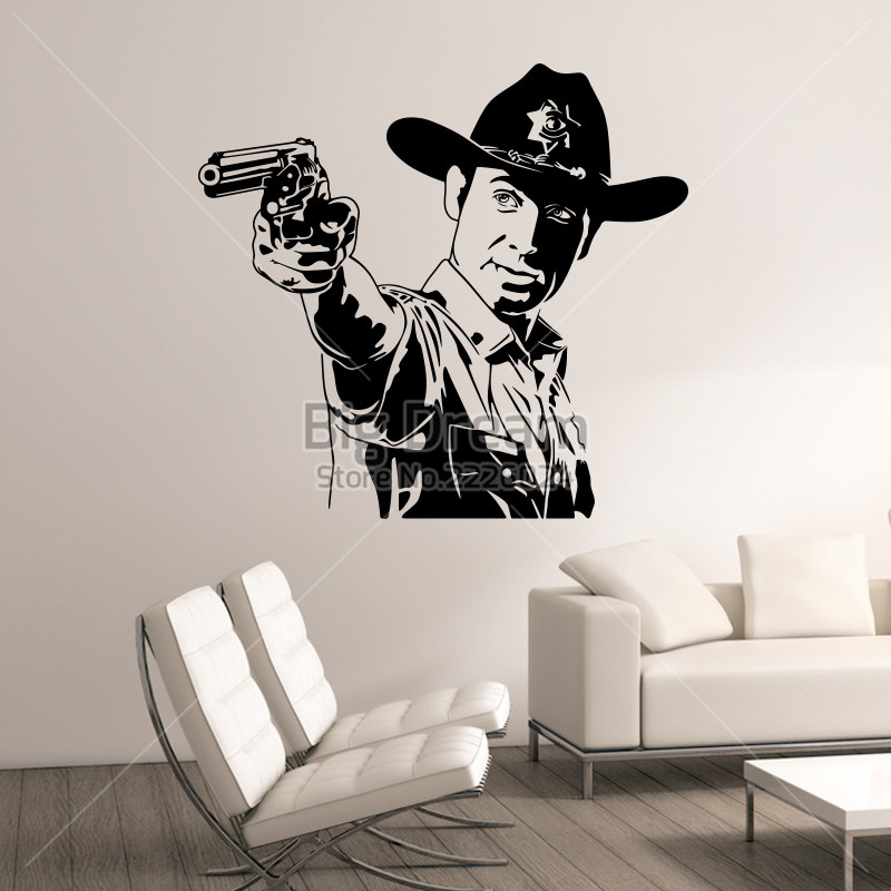 The Walking Dead Rick Vs Negan 3D Smashed Wall Break Out Sticker Wall Art Decals 