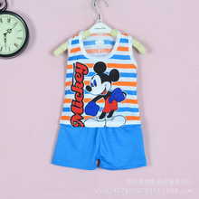 summer Leisure Boys Clothing Kids Clothes Cotton Boys Clothing Suit Set Cartoon Vest suit Baby Boy Clothes