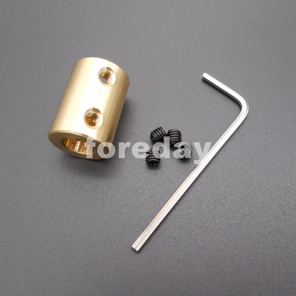 Description Picture 2 of item5PCS 5-5 5mm To 5mm 180 Degree brass Shaft Motor rigid Coupling Coupler  length 22mm dia.16mm 5MM TO 5MM +2 spanners *FD414X5+2