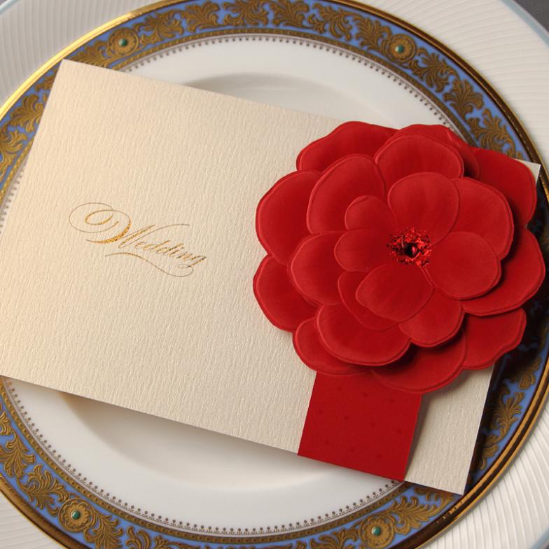 Ivory rose wedding invitations