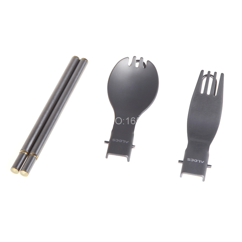 3 Sets Alocs High Quality Eco-friendly Outdoor Portable Lunch Chopsticks Spoon Fork Tableware Sets Cookware TW-106