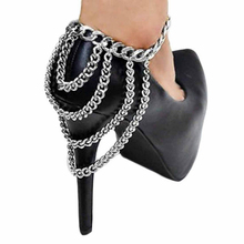 Amazing New Sexy Women Tone 3 Row Drapped Chains Anklet Ankle Foot Chain for Heel Shoe