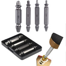 4pc Screw Extractor Drill Guide Set Removal Broken Screw Bolts Fastner Easy Out Wood Bolt Stud Remover Tool Kit 1# 2# 3# 4# New