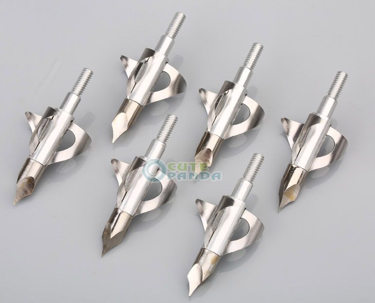 6pcs Arrowheads Broadheads Arrow heads Hunting Points 3 Fixed Blades Fit Compound Bow And Crossbow