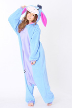 Free Shipping New Unisex Men Women Adult Pajamas Cosplay Costume Animal Onesie Eeyore Donkey Sleepwear Plus