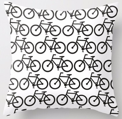 Bicycle Stamp Pattern - Black and White - Fixie Fixed Gear Bike