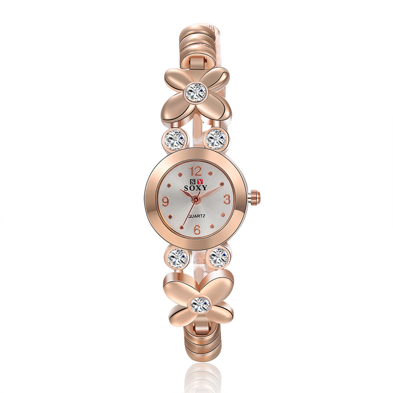 SOXY Brand Watch Women New Fashion Rose Gold Quartz Watch Luxury Rhinestone Bracelet Watches Hour Clock relojes relogio feminino