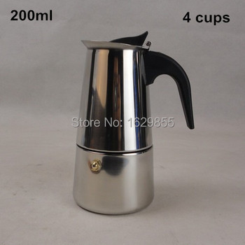 4 Cup / 200 мл нержавеющая сталь мока эспрессо латте перколяторе плитой кофе горшок