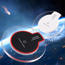 2015 New Round Transparent Wireless Charger Pads 5V 1A For Samsung S6 Edge Plus Nexus 5 6