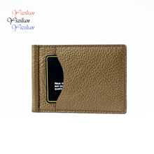 New leather money clip slim front pocket wallet with ID credit card slots unisex wallet business