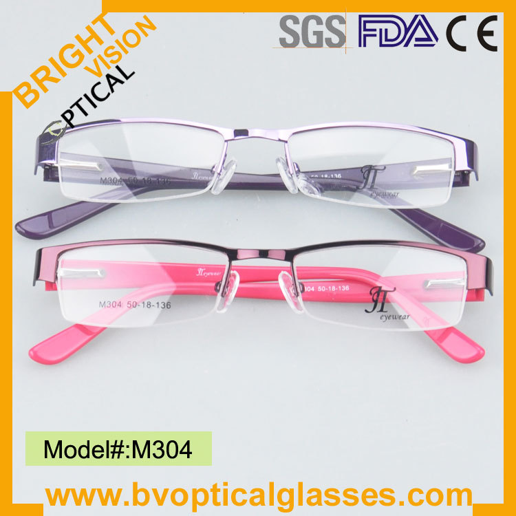 Colorful free shipping women fashionable eyeglasses with spring hinge M304