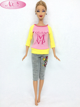 NK One Set Doll Clothing Fashionable outfits Casual Dress Suits For Barbie Doll Best Gift Baby Toy Doll Accessories Child Toy