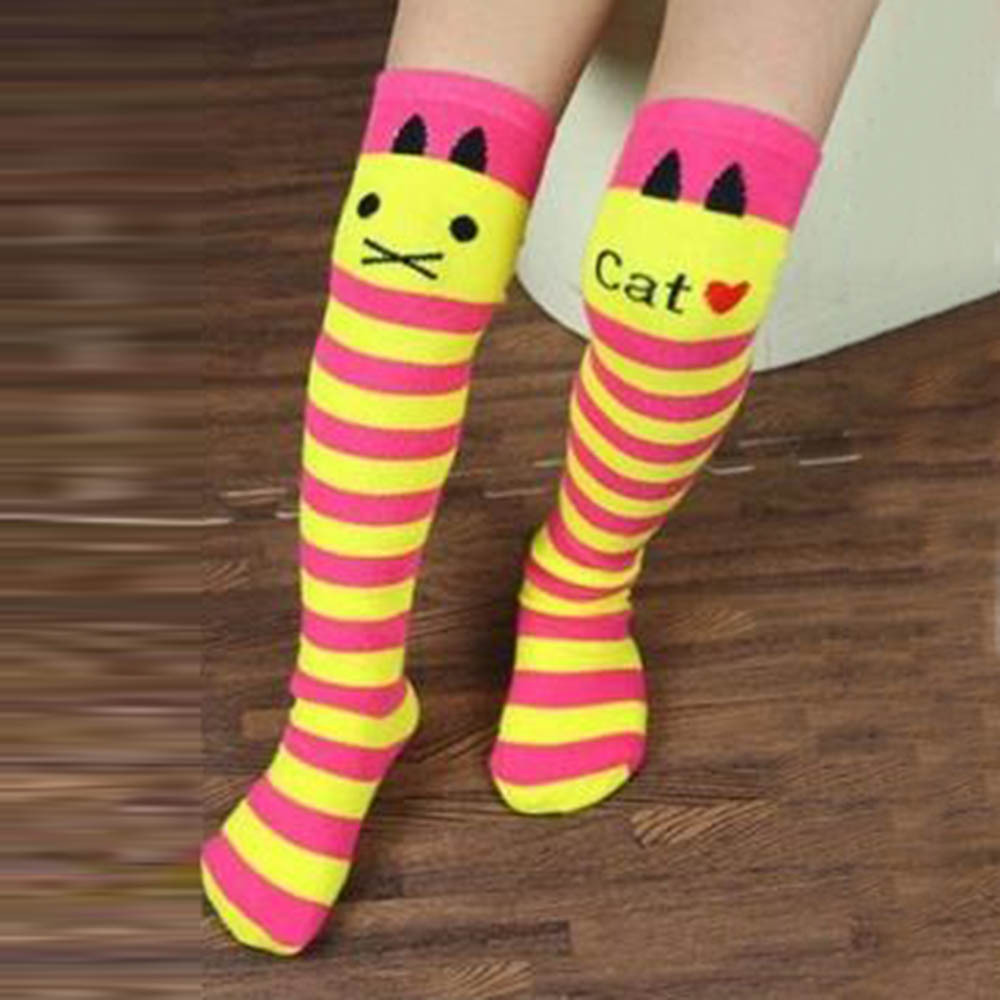 Toddlers Kids Girls Knee High Socks School Cotton Tights Striped Stockings for Girls 1 8Y Wholesale