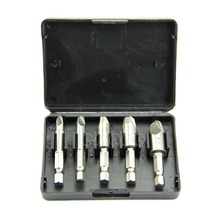 P80 1Set 5pcs Screw Easy Speed Out Extractor Remover Drill Tool Set Hex Shank & Case