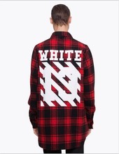 2016 Tyga cool oversized T shirts Tee men hip hop red Tartan Plaid top pyrex white 13 mma shirt kanye swag Apply to men/ women