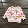2017 Autumn Winter New Cartoon Scrawling Baby Girls Print Brushed Hoodies Sweatershirts Kids O neck Pullover
