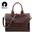 100% Genuine Leather Men's Bag, Cowhide Shoulder Bags, Business 14" La