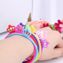 1lot=3pc Summer Colorful Rubber Crown Gum For Hair Kids Hair Accessories Children Accessories Girls Headband