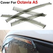 4pcs/lot Awning Shelters Vent Rain Sun Shield Window Visor For Skoda Octavia A5 Senda 2010 2011 2012 2013 Car Styling Guard
