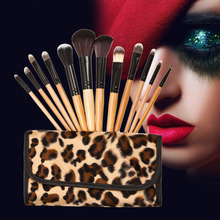 Beauty Leopard Makeup Brushes For Woman  12pcs Nylon Fiber Pro Makeup Brush Eyeshadow Eyebrow Cosmetic Tool Brushes maquiagem