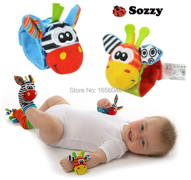 4pcs/lot=2 pcs waist+2 socks, 2015 New Hot Toy Baby Rattle Toys Garden Bug Wrist and Foot Socks Free shipping