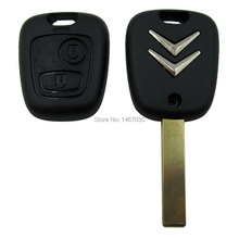 2 Buttons Replacement  Car Key Case Shell Blank with Groove on Side Of Blade For Citroen C2 C3 C4