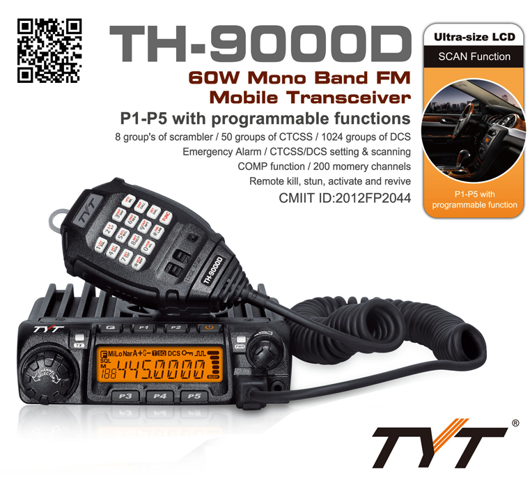  tyt th-9000d th-9000     + 8  400 - 470  uhf 50   200 dtmf 2  5  1750 