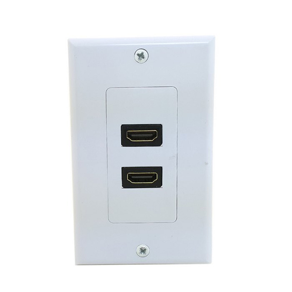 Dual Ports HDMI Panel Wall Outlet Cover Face Plate Cable Coupler