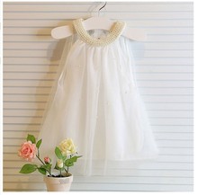 Children s Dress Fashion Baby Girls Pure Color Pearl Collar Tutu Princess Dress Girl s Dresses