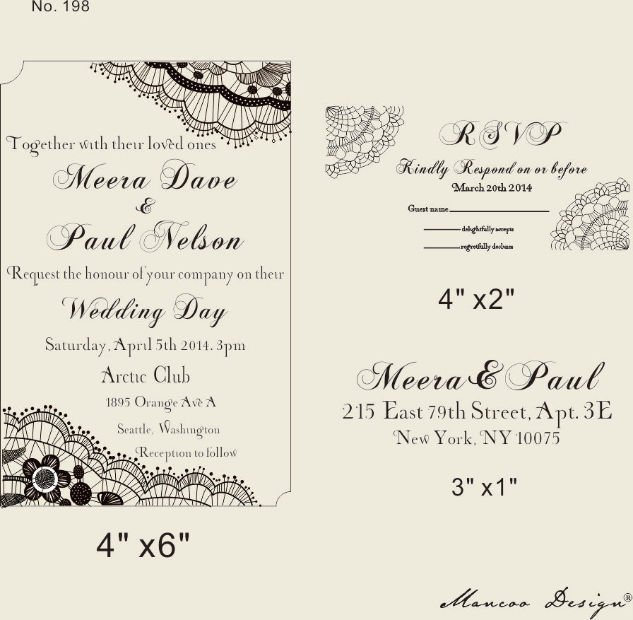 Chinese wedding invitation card addressing