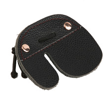 Cow Leather Archery Finger Guard Protection Pad Glove Tab Bow Shooting New