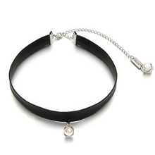 2015 New Fashion Punk Harajuku Pearl Pendant Black Leather Chocker Necklace Jewelry Product For Women