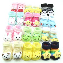 Hot Sale 1 Pair Cute New Baby Girl Boy Cotton Cartoon Anti slip Soft Shoe Socks