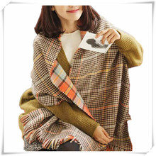 Sali 2016 Newly Design Fashion Women’s Two-Sided Tartan Scarf Shawl Stole Plaid Tassels Knitting Plaid Scarf