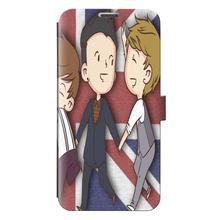 2015 hot sell One direction fashion style new 2 slot card wallet leather mobile phone bag for IPHONE 5 5s free shipping