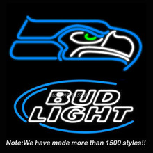 New Bud Light Seattle Eagles Neon Sign Neon Bulbs Store Display Real Glass Tube Custom Free Design Handcrafted craft 19×15